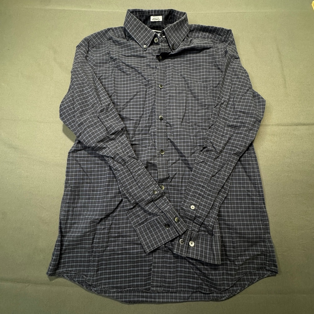 Calvin Klein Men's Non Iron‎ Plaid Button Down Shirt Size Small Blue Classic Fit